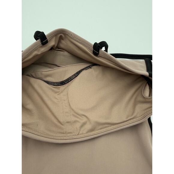 ALO Yoga Tan Mini Dress with Black Trim - Picture 4 of 5